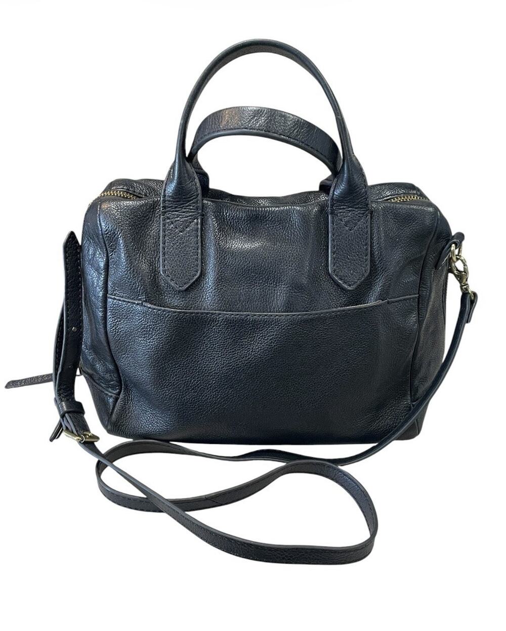 Fossil Black Pebbled Leather Crossbody Shoulder Bag 12 x 9 x 4 -Adjustable Strap